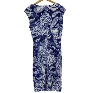Lauren Ralph Lauren Blue White Floral Midi Dress 8